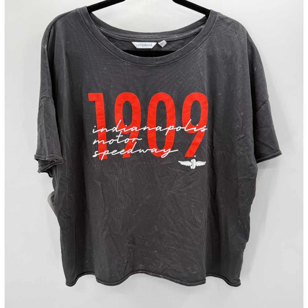CampDavid Womens T Shirt 1909 Indianapolis Motor Speedway Grey Size XL New - Picture 1 of 7